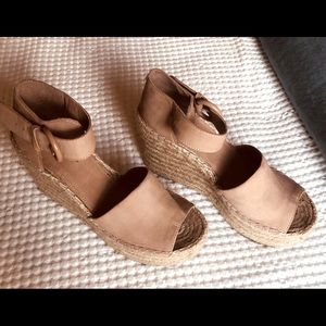 ‼️SOLD‼️ Suede wedge espadrille platform shoes.